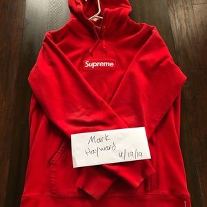 Supreme F/W 16 Red Box Logo Hoodie
